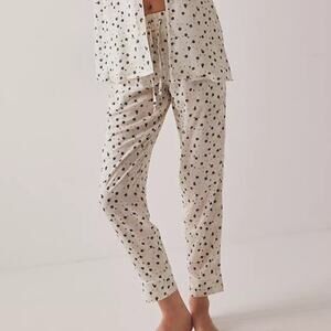 Plush Women's Silky Floral Soft Lounge Pajama Ankle Pants Size XL Cream Comfort